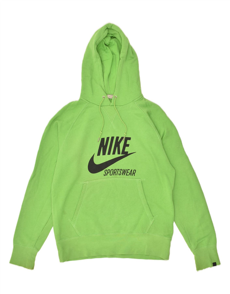 NIKE Mens Graphic Hoodie Jumper Medium Green Cotton | Vintage Nike | Thrift | Second-Hand Nike | Used Clothing | Messina Hembry 