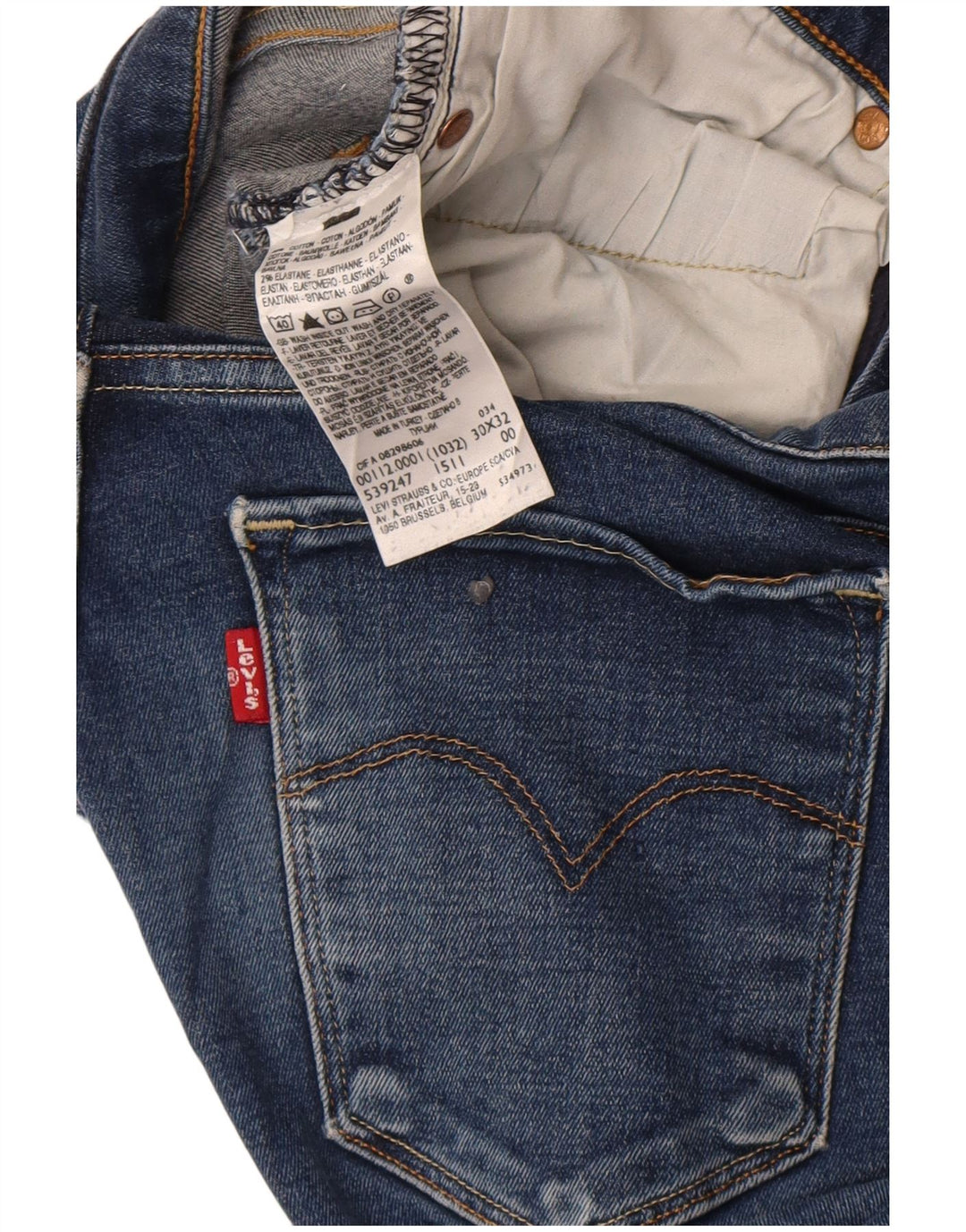 Levi's Womens Skinny Jeans W30 L32 Blue Cotton