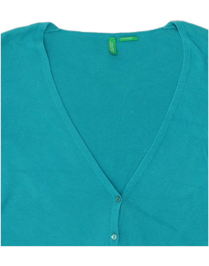BENETTON Womens Cardigan Sweater UK 14 Medium Blue Vintage Benetton and Second-Hand Benetton from Messina Hembry 