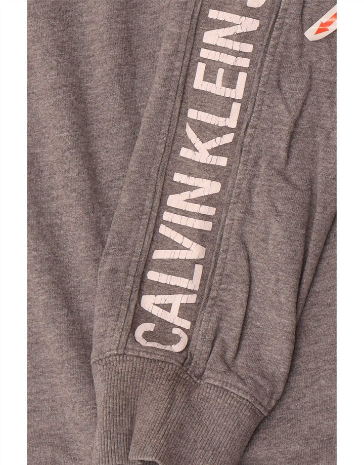Calvin Klein Jeans Mens Graphic Sweatshirt Jumper Medium Grey Cotton