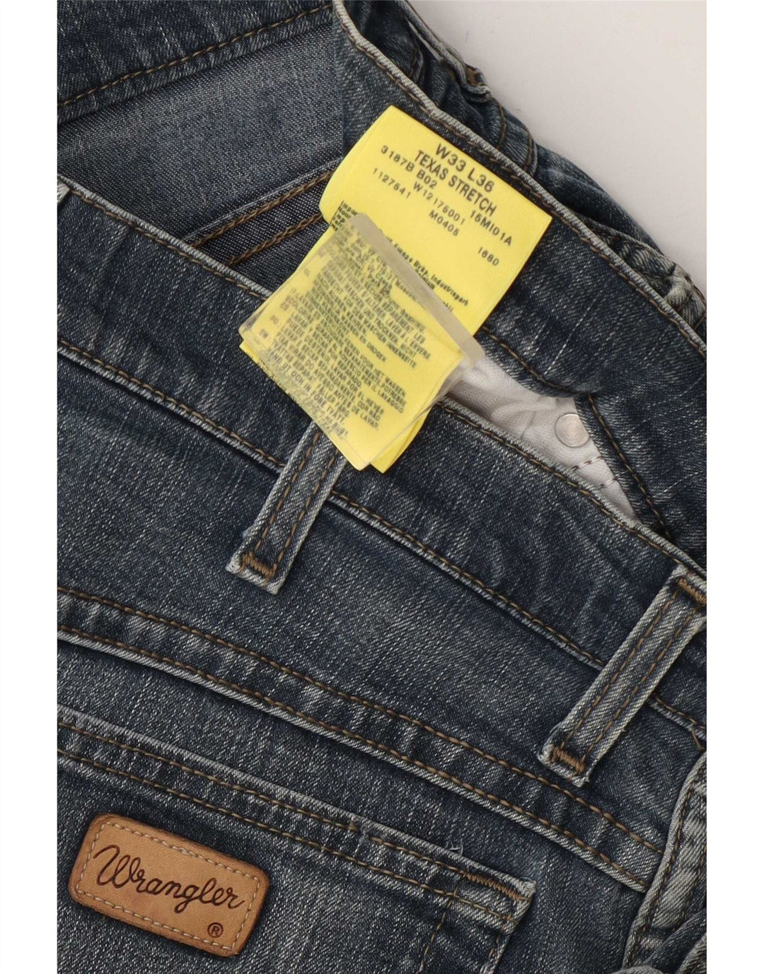 Wrangler Mens Texas Stretch Straight Jeans W33 L30 Blue Cotton