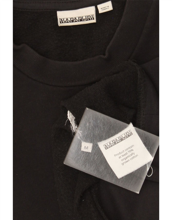 Napapijri Mens Graphic Sweatshirt Jumper Medium Black Cotton