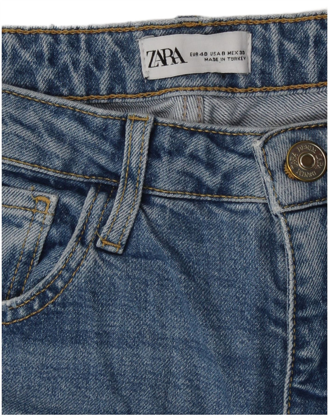 Zara Womens High Rise Tapered Jeans EU 40 Medium W30 L27 Blue