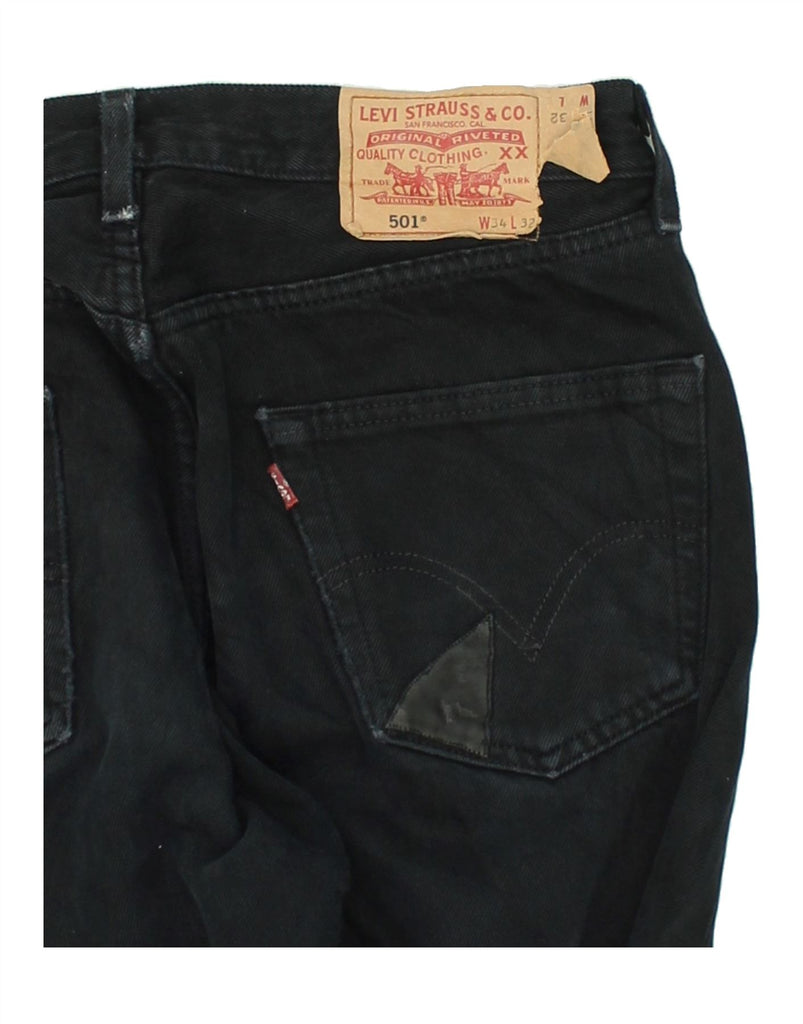 LEVI'S Mens 501 Straight Jeans W34 L32 Black Cotton | Vintage Levi's | Thrift | Second-Hand Levi's | Used Clothing | Messina Hembry 