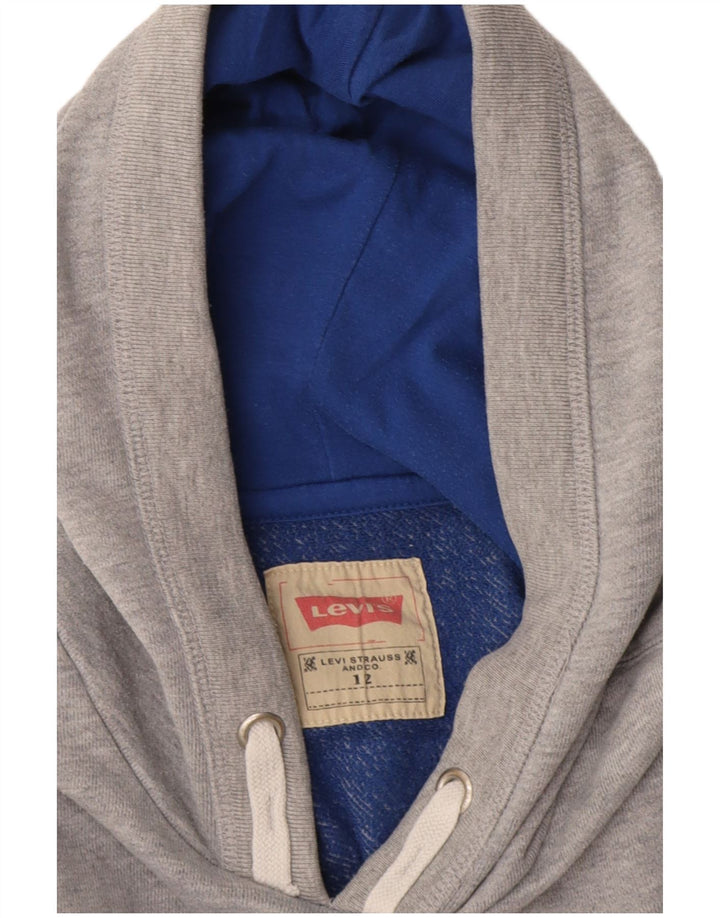 Levi's Boys Graphic Hoodie Jumper 11-12 Years Grey Flecked