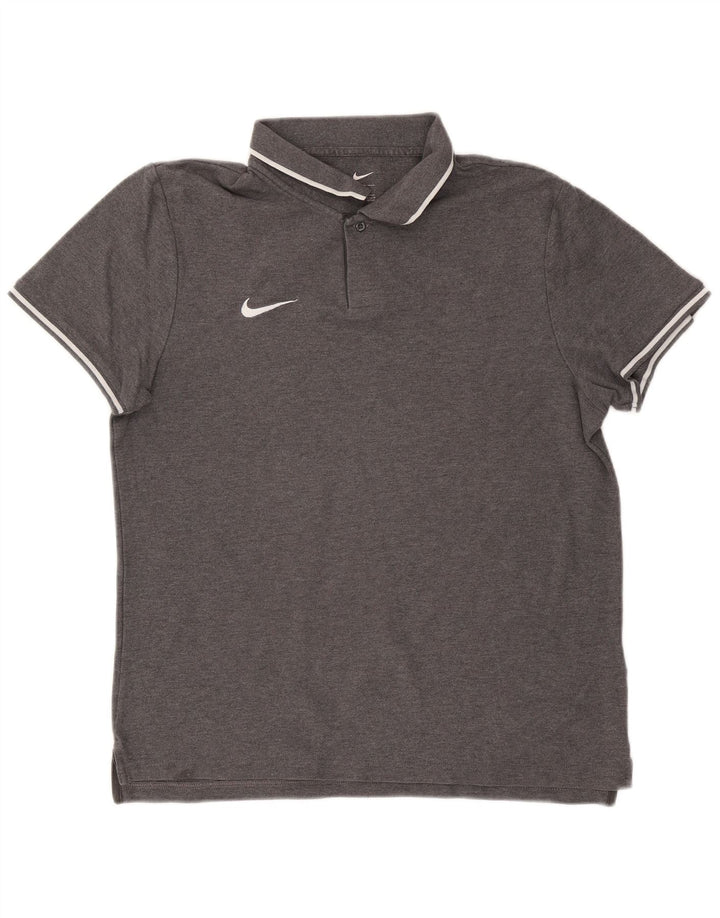 Nike Mens Polo Shirt Large Grey Cotton