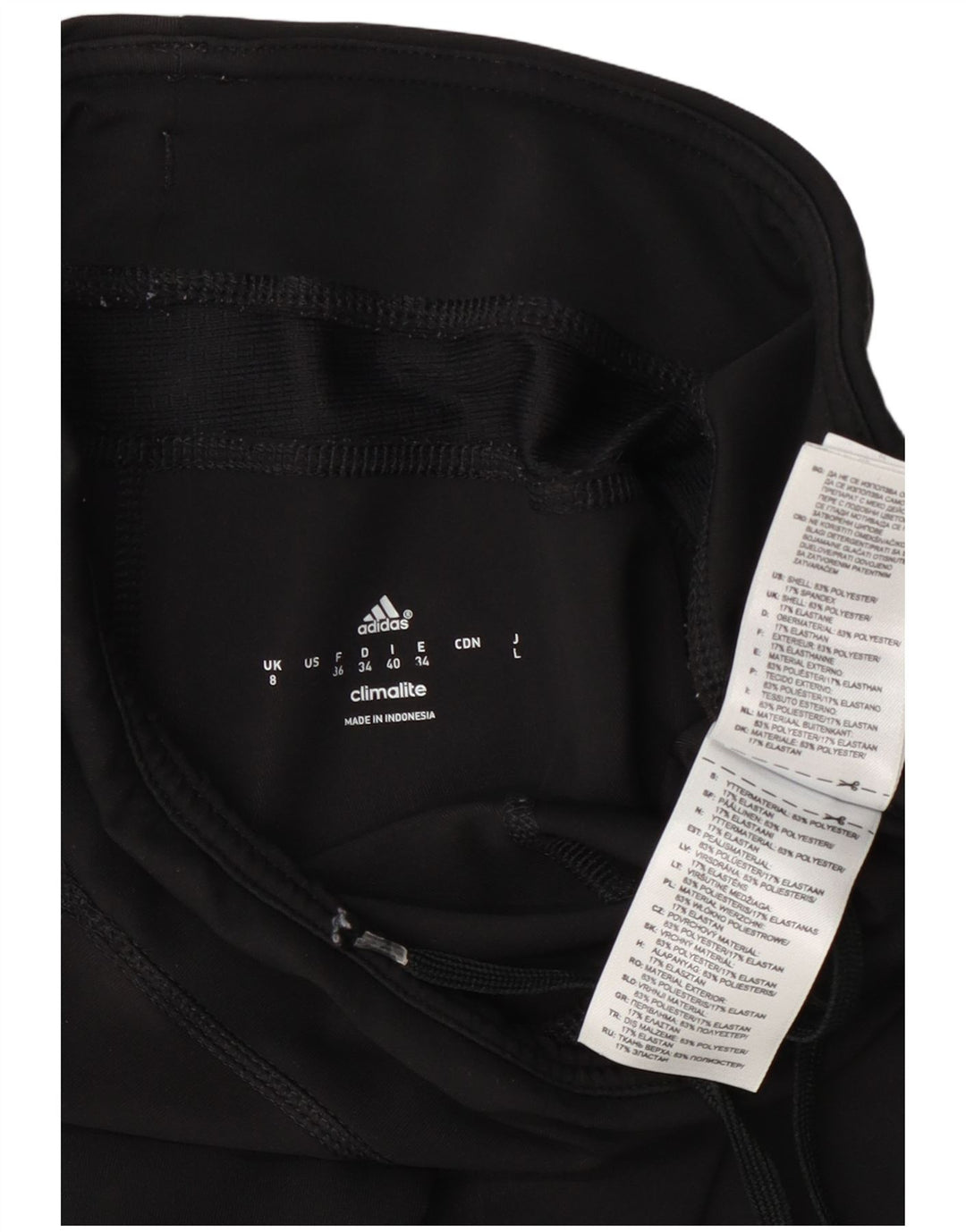Adidas Womens Climalite Capri Leggings UK 8 Small Black Polyester