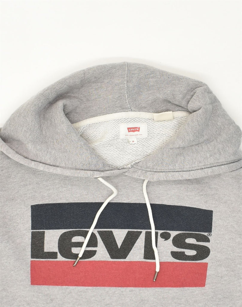 LEVI'S Mens Graphic Hoodie Jumper Medium Grey Cotton | Vintage Levi's | Thrift | Second-Hand Levi's | Used Clothing | Messina Hembry 