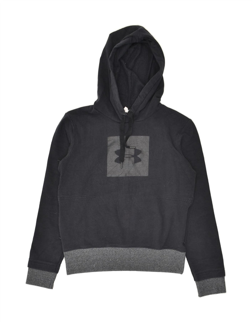 UNDER ARMOUR Mens Graphic Hoodie Jumper Small Black | Vintage Under Armour | Thrift | Second-Hand Under Armour | Used Clothing | Messina Hembry 