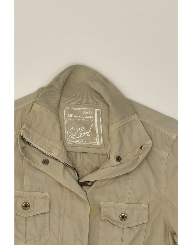 CHAMPION Womens Utility Jacket UK 14 Medium Beige Cotton | Vintage Champion | Thrift | Second-Hand Champion | Used Clothing | Messina Hembry 