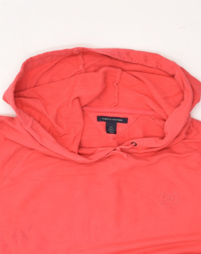 TOMMY HILFIGER Womens Hoodie Jumper UK 16 Large Red Cotton | Vintage Tommy Hilfiger | Thrift | Second-Hand Tommy Hilfiger | Used Clothing | Messina Hembry 