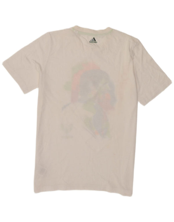 Adidas Boys MESSI Graphic T-Shirt Top 15-16 Years White Cotton