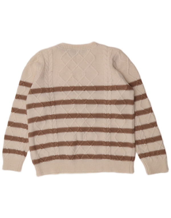 Crew Clothing Womens Crew Neck Jumper Sweater UK 12 Medium White Striped