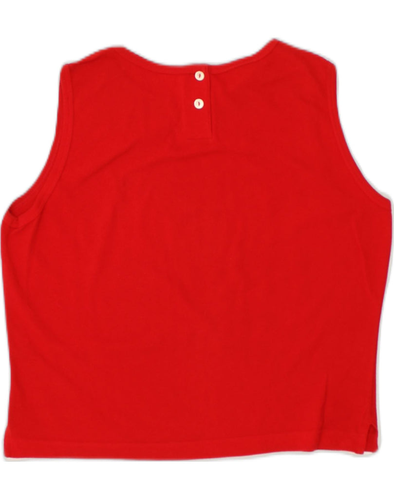 LACOSTE Womens Vest Top Size 42 Large Red Cotton | Vintage Lacoste | Thrift | Second-Hand Lacoste | Used Clothing | Messina Hembry 
