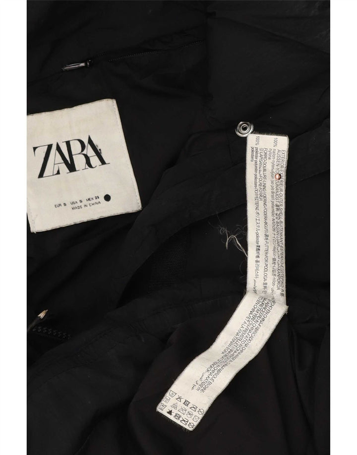 Zara Womens Oversized Padded Jacket UK 10 Small Black Polyester