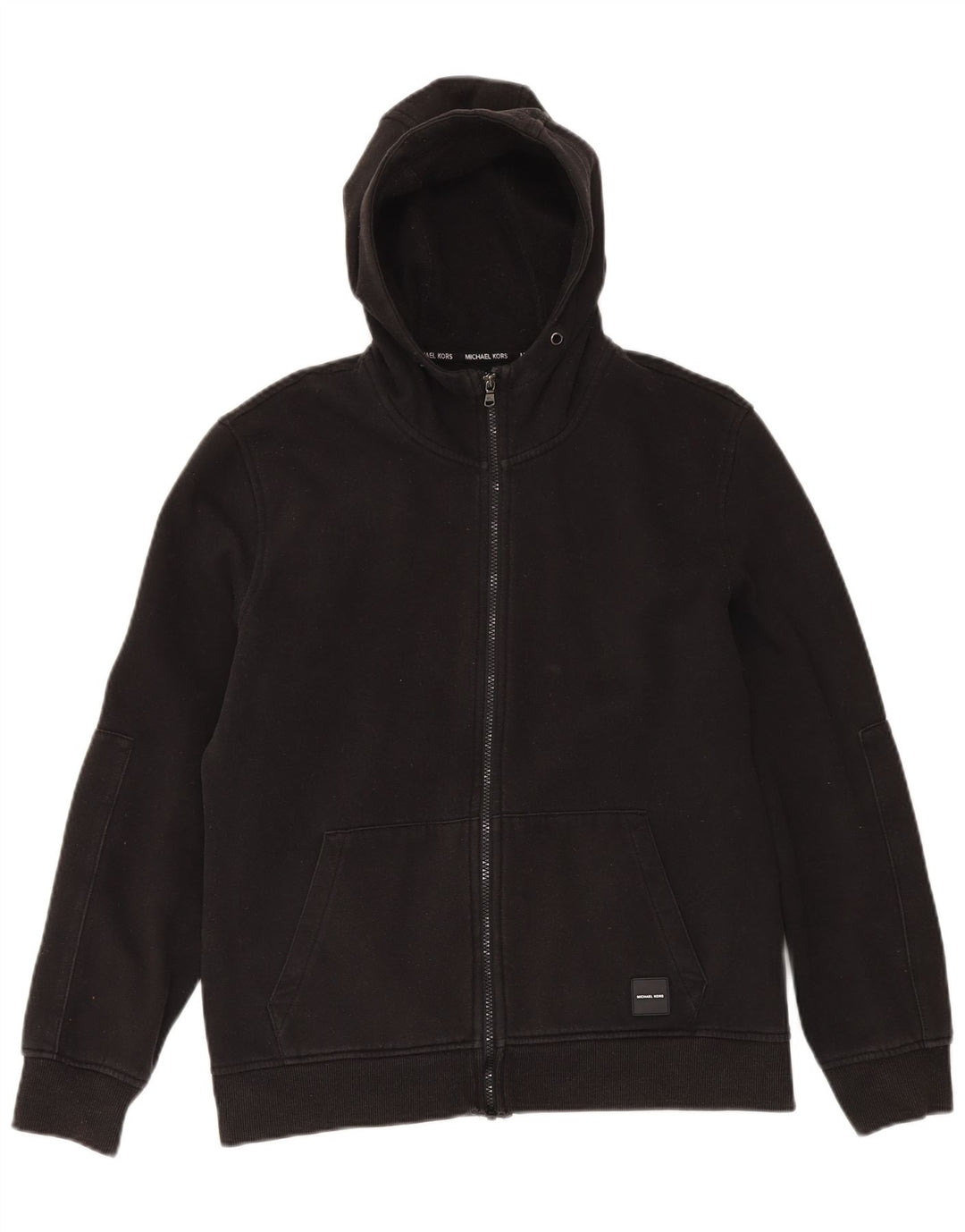 Michael Kors Mens Graphic Zip Hoodie Sweater Medium Black Cotton