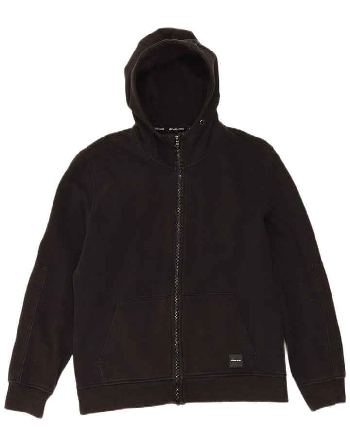 Michael Kors Mens Graphic Zip Hoodie Sweater Medium Black Cotton
