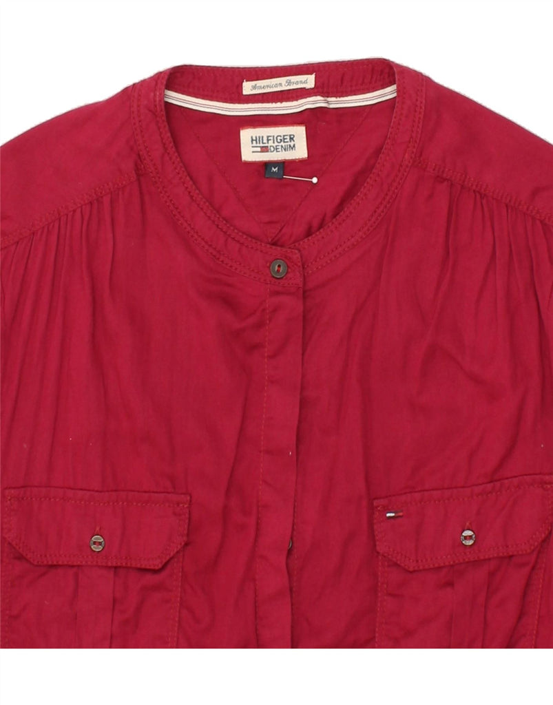 TOMMY HILFIGER Womens Shirt UK 14 Medium Red Cotton | Vintage Tommy Hilfiger | Thrift | Second-Hand Tommy Hilfiger | Used Clothing | Messina Hembry 