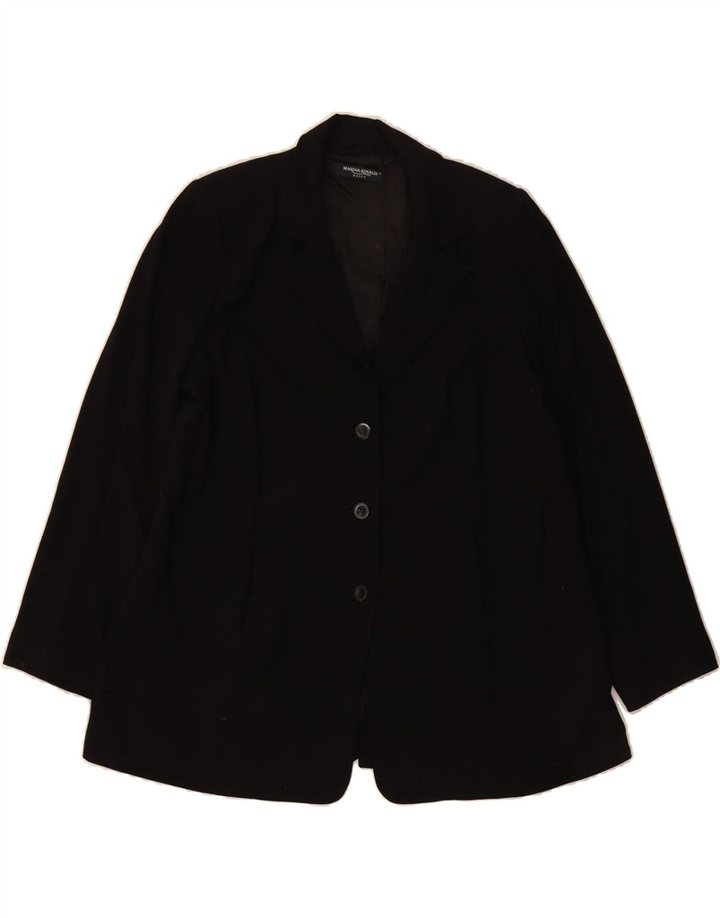 MARINA RINALDI Womens 3 Button Blazer Jacket Size 27 Large Black Wool Vintage Marina Rinaldi and Second-Hand Marina Rinaldi from Messina Hembry 