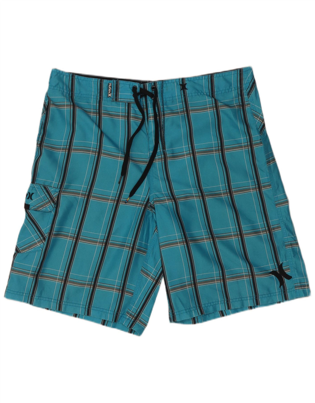 Hurley Mens Swimming Shorts Large  Blue Check Polyester
