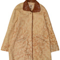 Vintage Womens Oversized Leather Coat EU 40 Medium Beige Tie Dye Leather