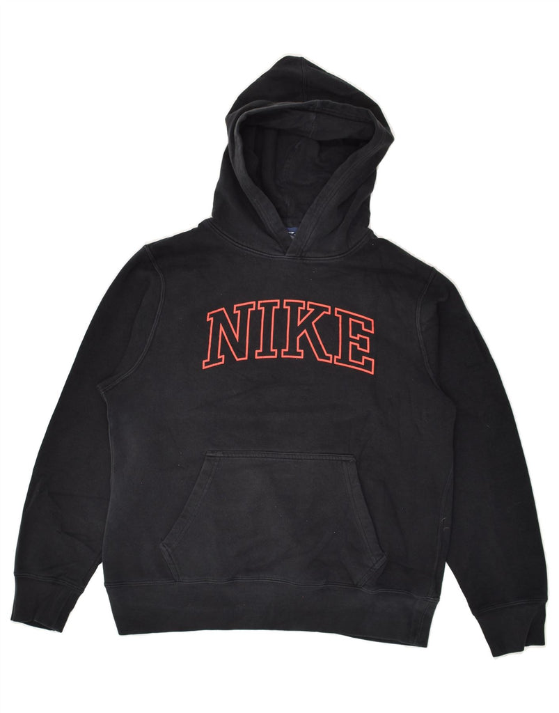 NIKE Boys Graphic Hoodie Jumper 13-14 Years XL Navy Blue Cotton | Vintage Nike | Thrift | Second-Hand Nike | Used Clothing | Messina Hembry 