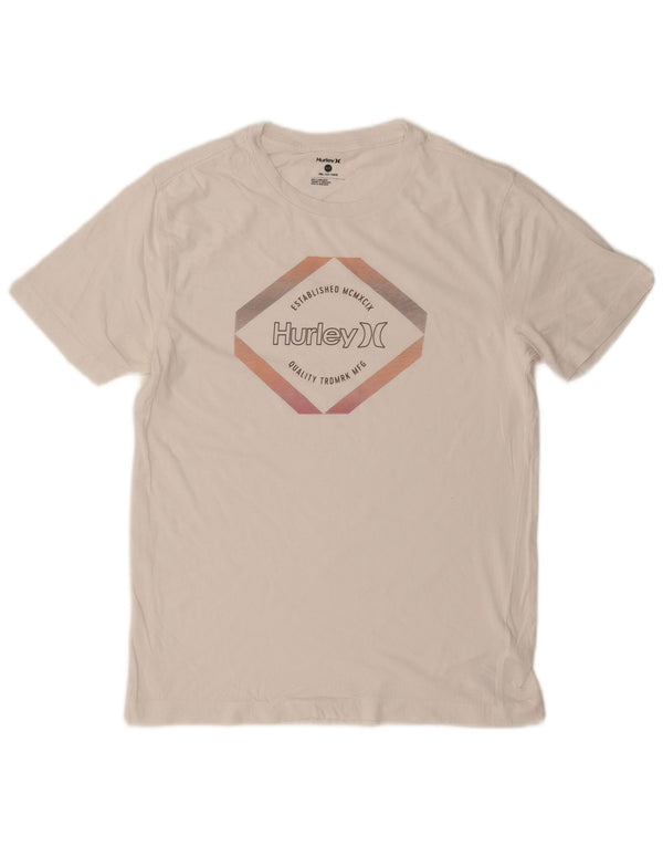 Hurley Mens Graphic T-Shirt Top Small White Cotton