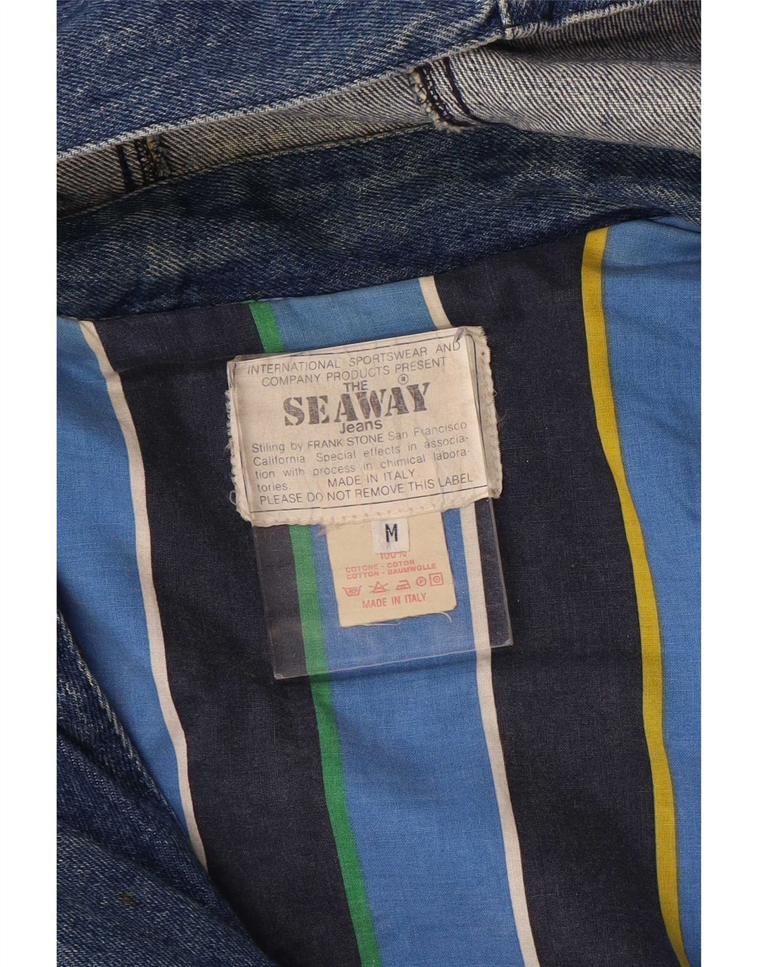 Vintage Womens Hooded Denim Duffle Coat UK 14 Medium Blue Cotton