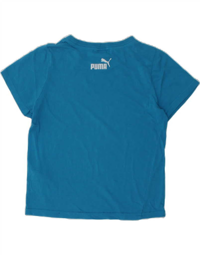 PUMA Boys Graphic T-Shirt Top 5-6 Years Blue Cotton | Vintage Puma | Thrift | Second-Hand Puma | Used Clothing | Messina Hembry 