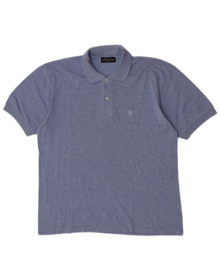 Gymnasium Mens Short Sleeve Polo Shirt Medium Blue