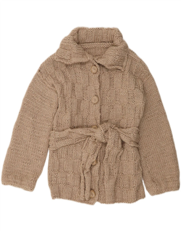 VINTAGE Womens Cardigan Sweater UK 16 Large Beige Vintage Vintage and Second-Hand Vintage from Messina Hembry 