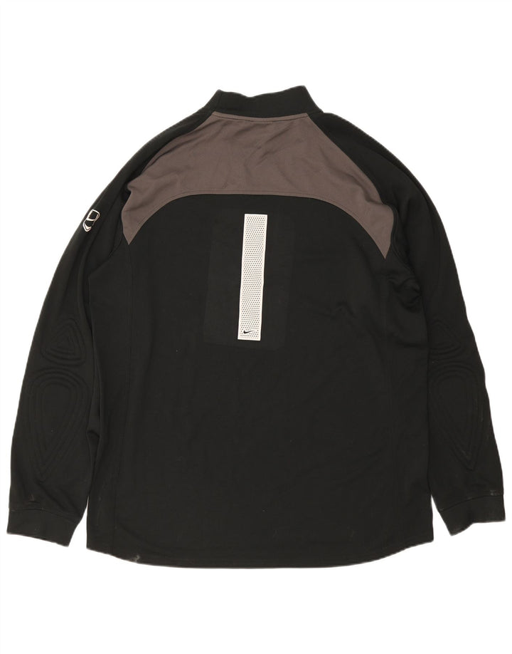 NIKE Mens Top Long Sleeve UK 45/47 XL Black Colourblock Polyester