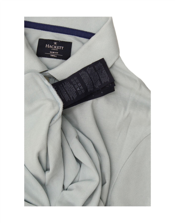 Hackett Mens Slim Fit Polo Shirt Small Blue Cotton