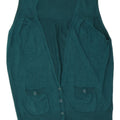 Marks & Spencer Womens Sleeveless Cardigan Sweater UK 12 Medium Green