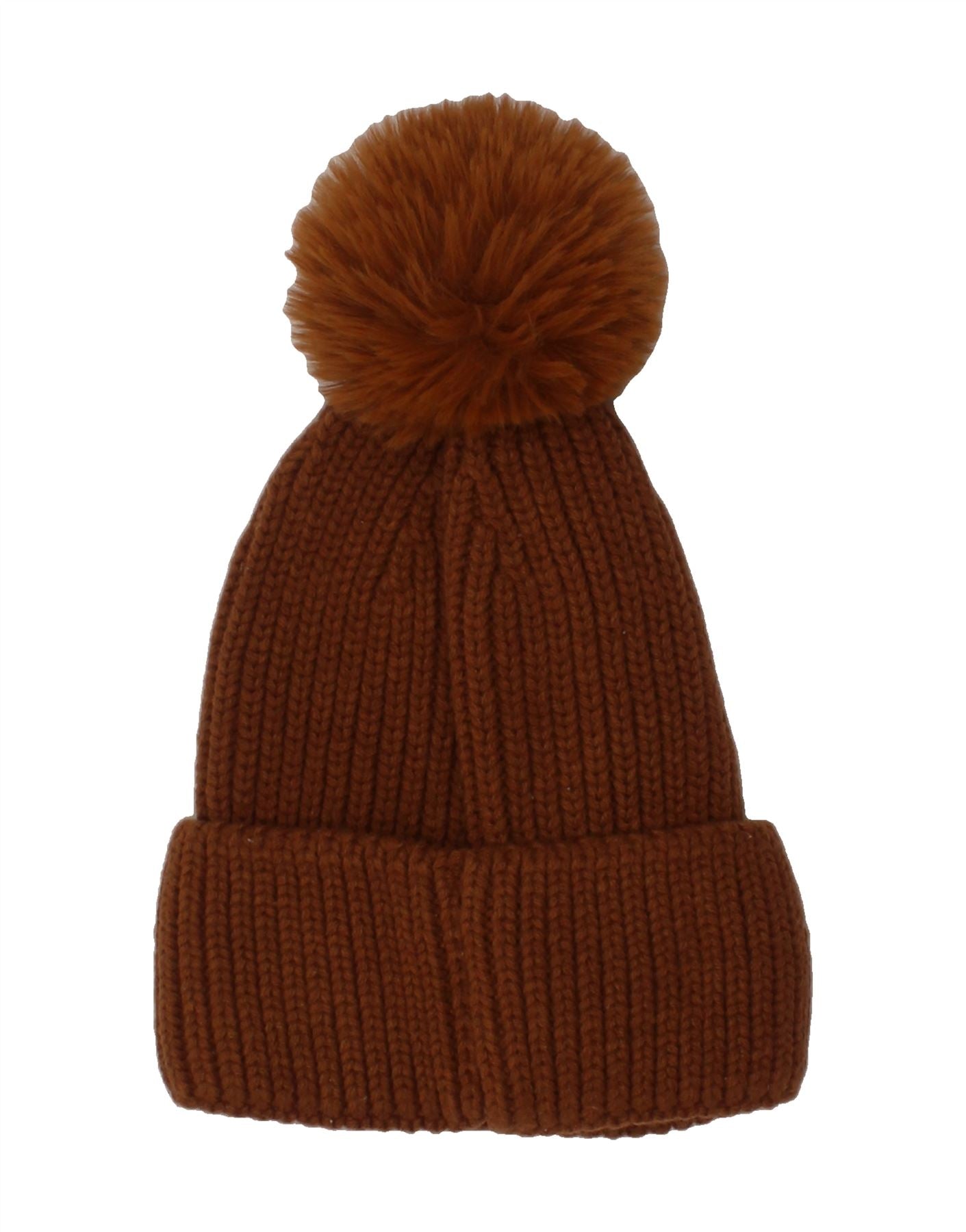 STEVE MADDEN Womens Bobble Hat One Size Brown Acrylic Vintage Second Hand Clothing Online Messina Hembry