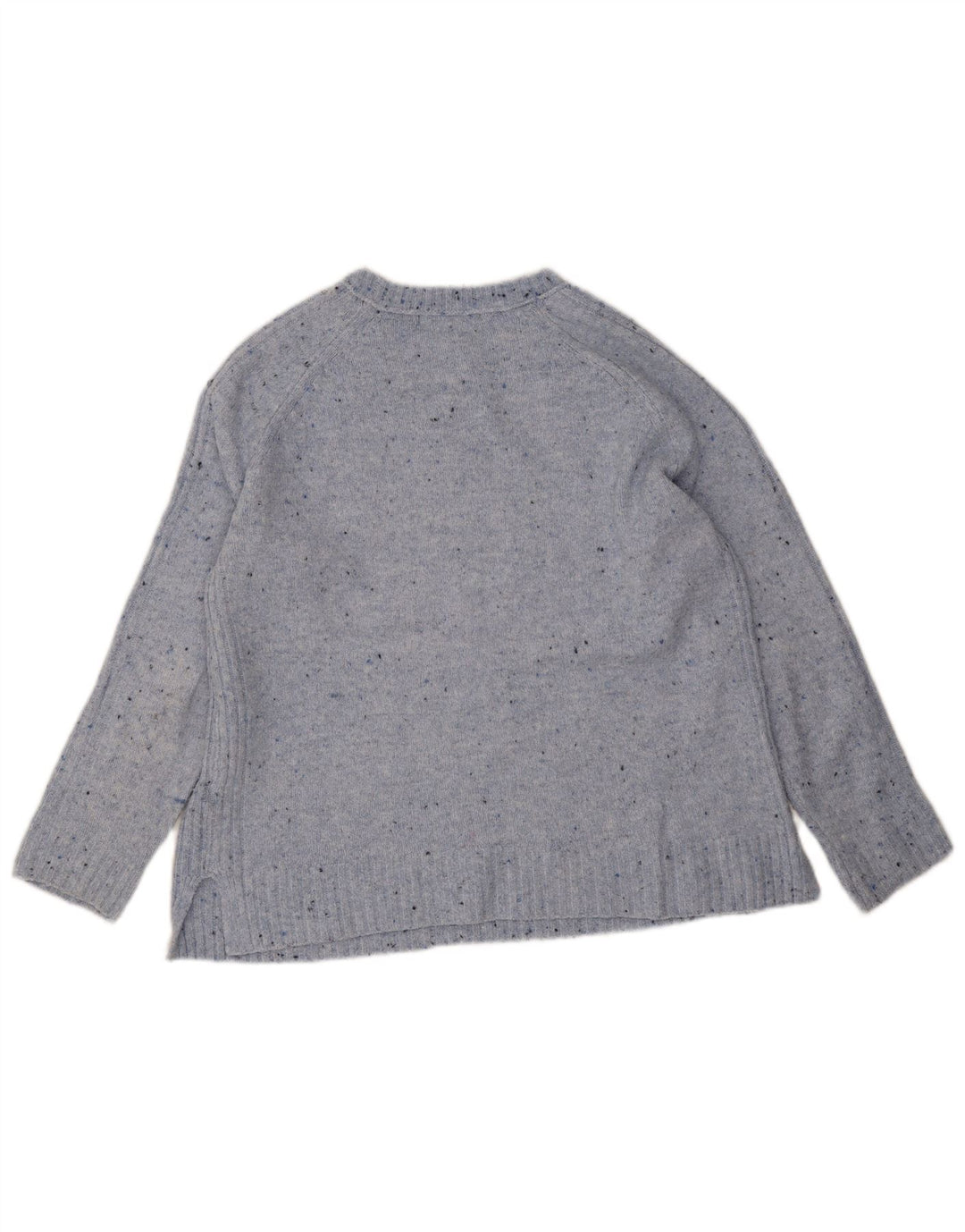 Marks & Spencer Womens Boat Neck Jumper Sweater UK 14 Medium Blue Flecked