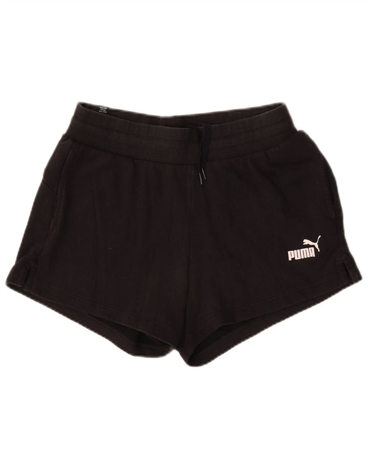 Puma Womens Sport Shorts UK 12 Medium  Black Cotton