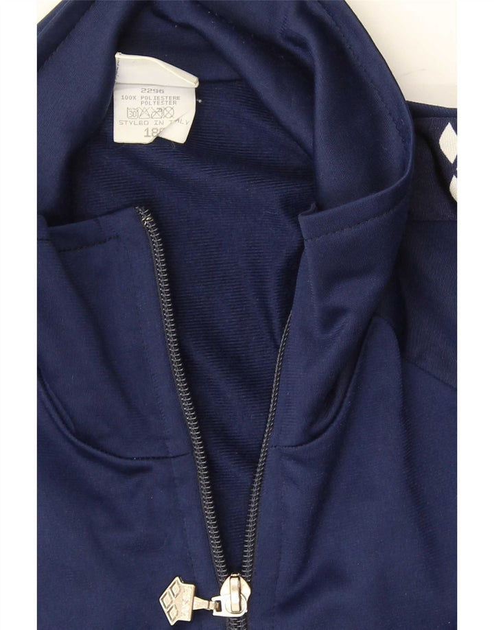 Arena Mens Graphic Tracksuit Top Jacket XL Navy Blue Colourblock Polyester