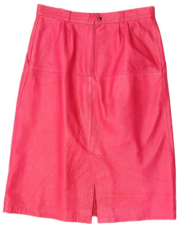 Vintage Womens Leather Skirt W30 Medium Pink Leather