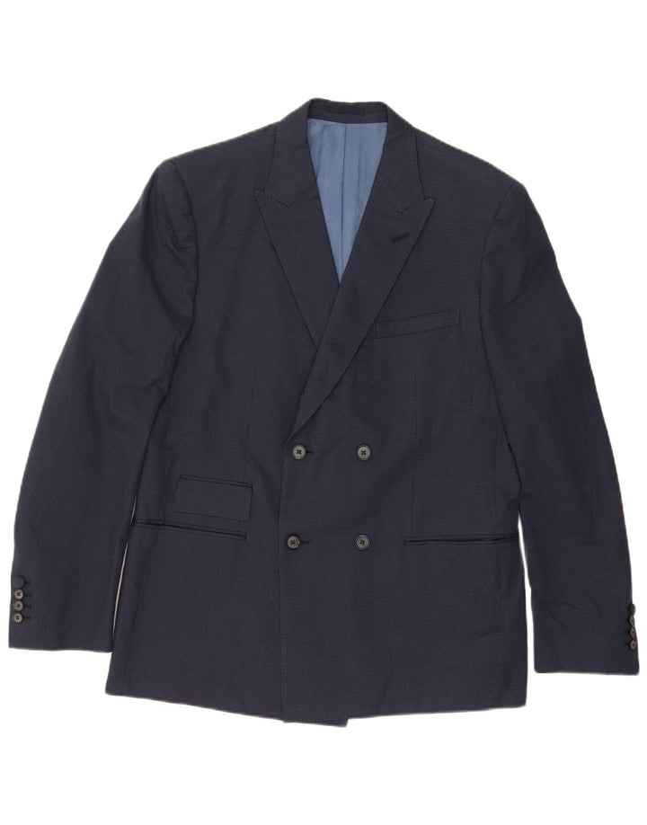 Marks & Spencer Mens Double Breasted Blazer Jacket UK 42 Large Navy Blue