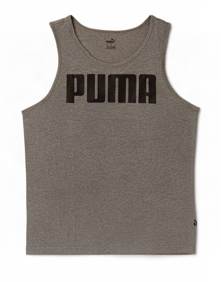 Puma Mens Graphic Vest Top Medium Grey Flecked Cotton
