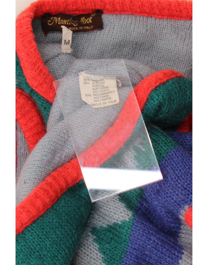 MAURICE ABOT Womens Cardigan Sweater UK 14 Medium Multicoloured Striped
