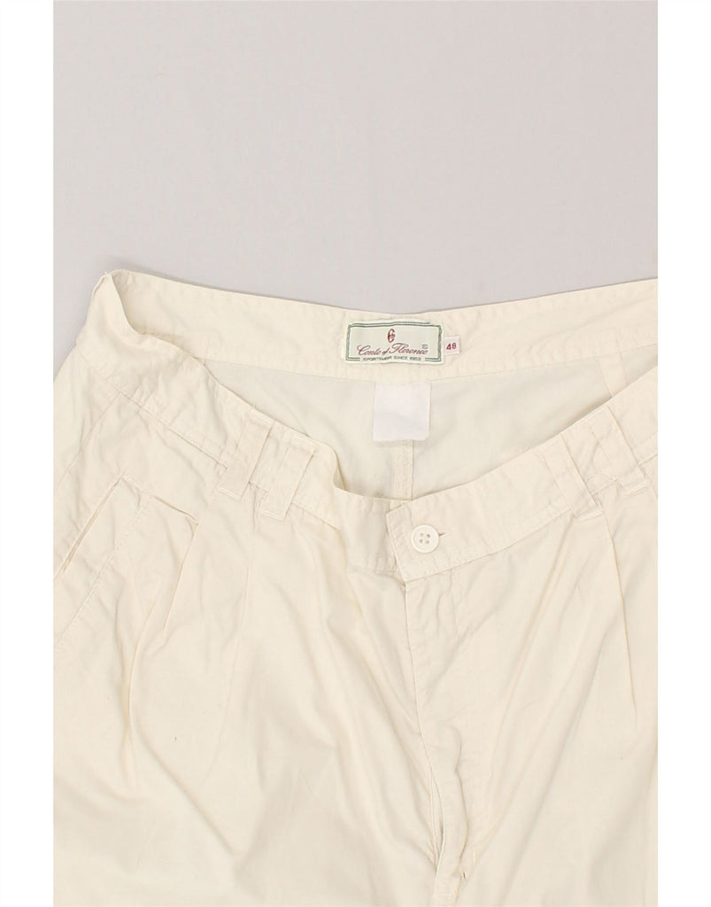 CONTE OF FLORENCE Mens Chino Shorts IT 48 Medium W32 Off White Cotton Vintage Conte of Florence and Second-Hand Conte of Florence from Messina Hembry 