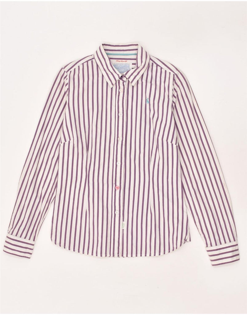 JOULES Womens Shirt UK 10 Small Purple Striped Cotton | Vintage Joules | Thrift | Second-Hand Joules | Used Clothing | Messina Hembry 