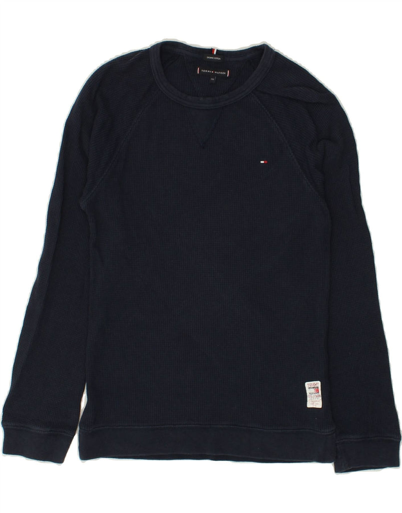 TOMMY HILFIGER Boys Sweatshirt Jumper 11-12 Years Navy Blue Cotton | Vintage Tommy Hilfiger | Thrift | Second-Hand Tommy Hilfiger | Used Clothing | Messina Hembry 