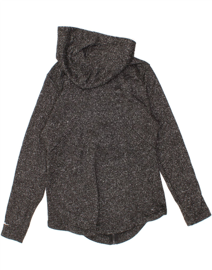 EDDIE BAUER Womens Zip Hoodie Sweater UK 12 Medium Grey Flecked Vintage Eddie Bauer and Second-Hand Eddie Bauer from Messina Hembry 