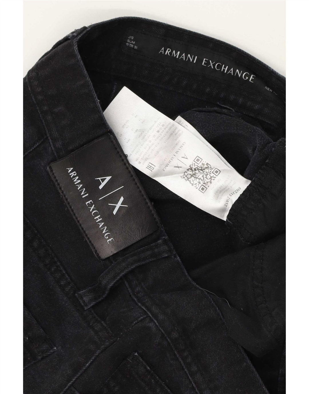 Armani Exchange Womens Slim Jeans W31 L29 Black Cotton
