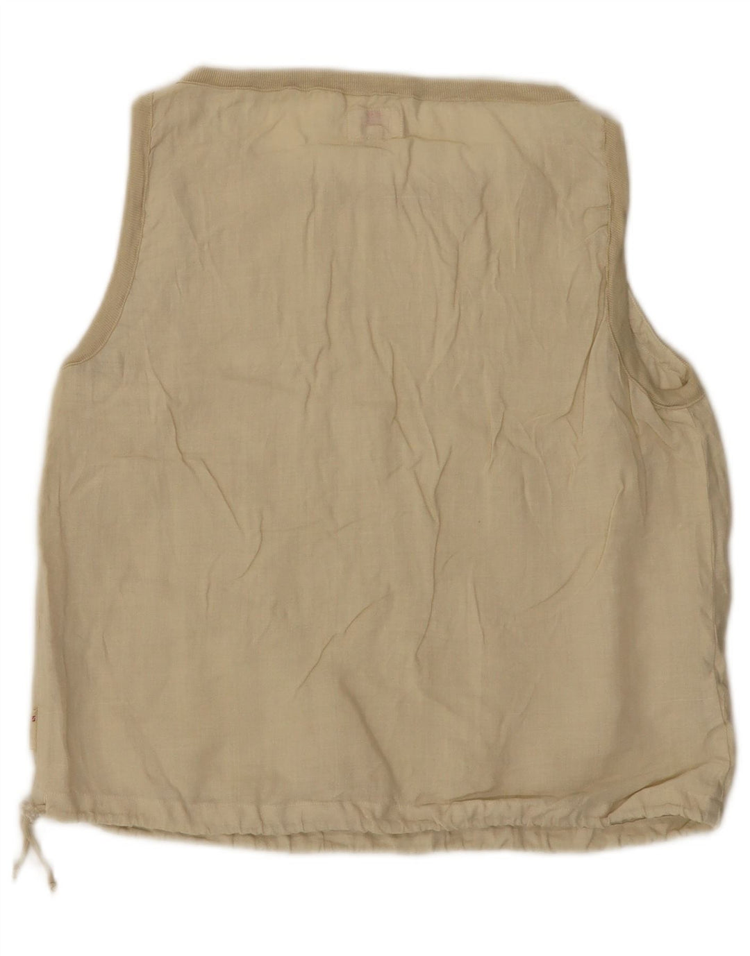 Superga Womens Sleeveless Blouse Top IT 48 XL Beige Linen