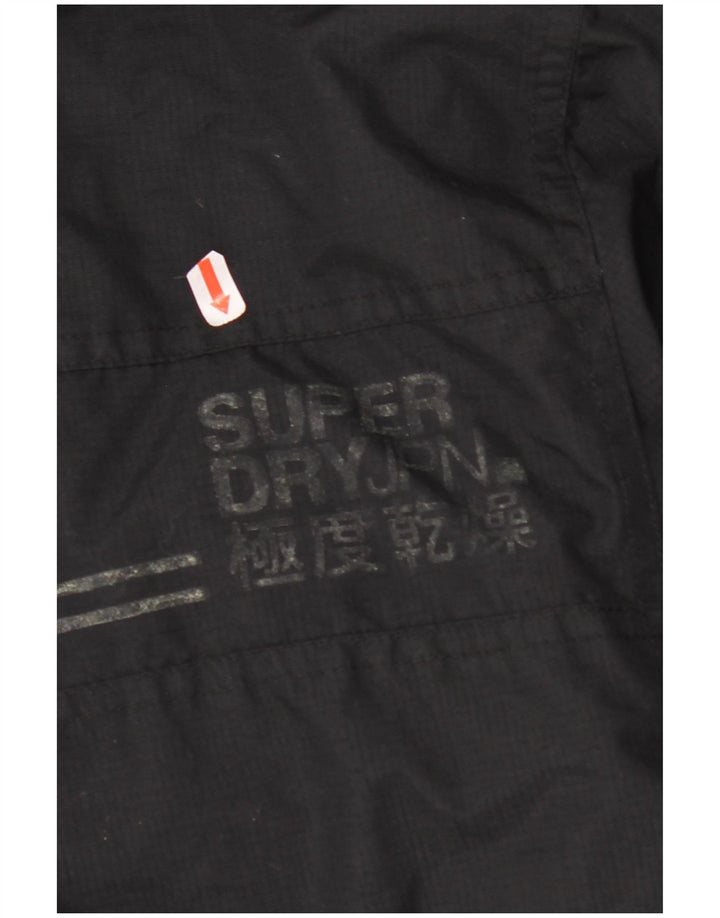 SUPERDRY Mens Windbreaker Jacket UK 40 Large Black Nylon