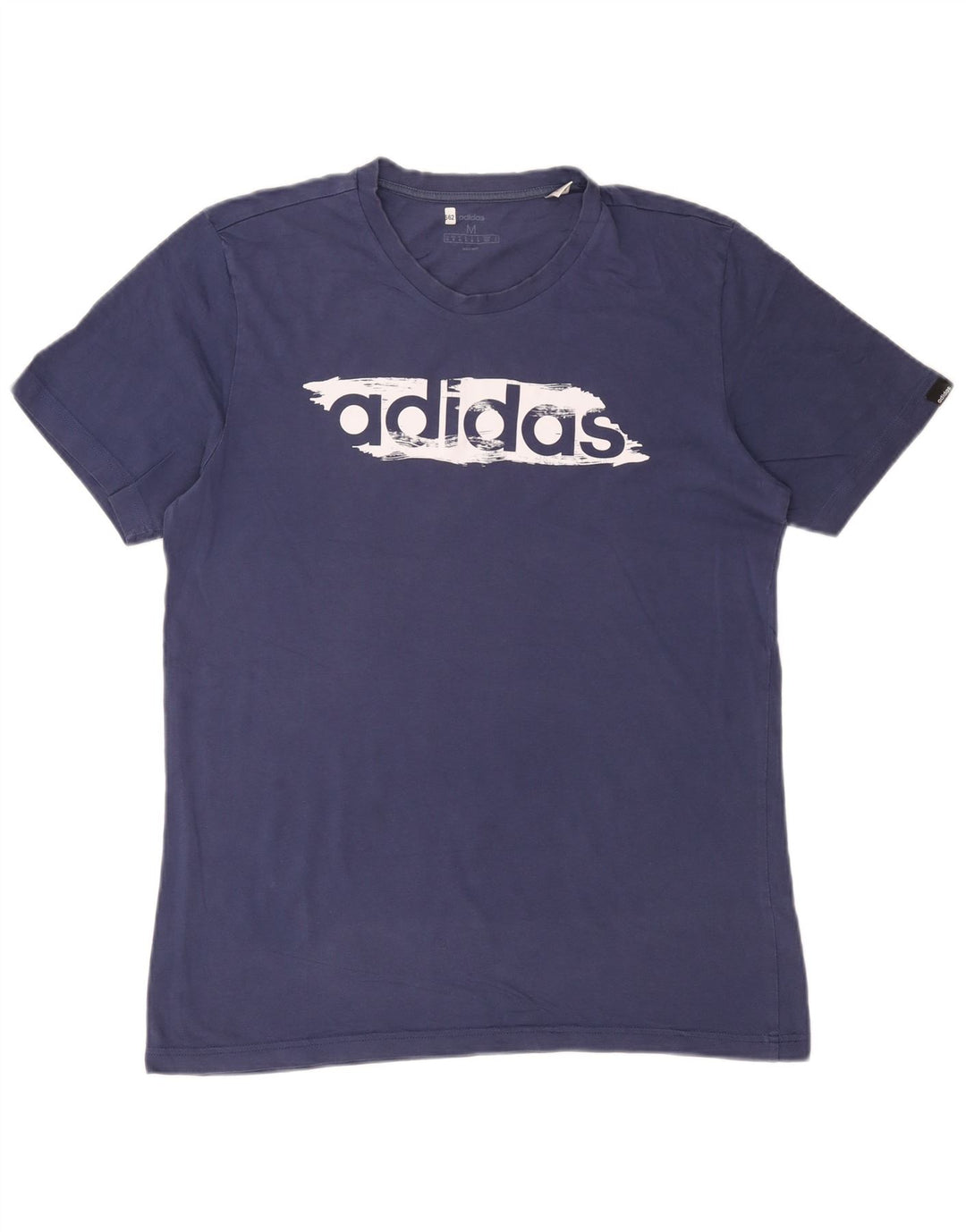 Adidas Mens Graphic T-Shirt Top Medium Navy Blue Cotton